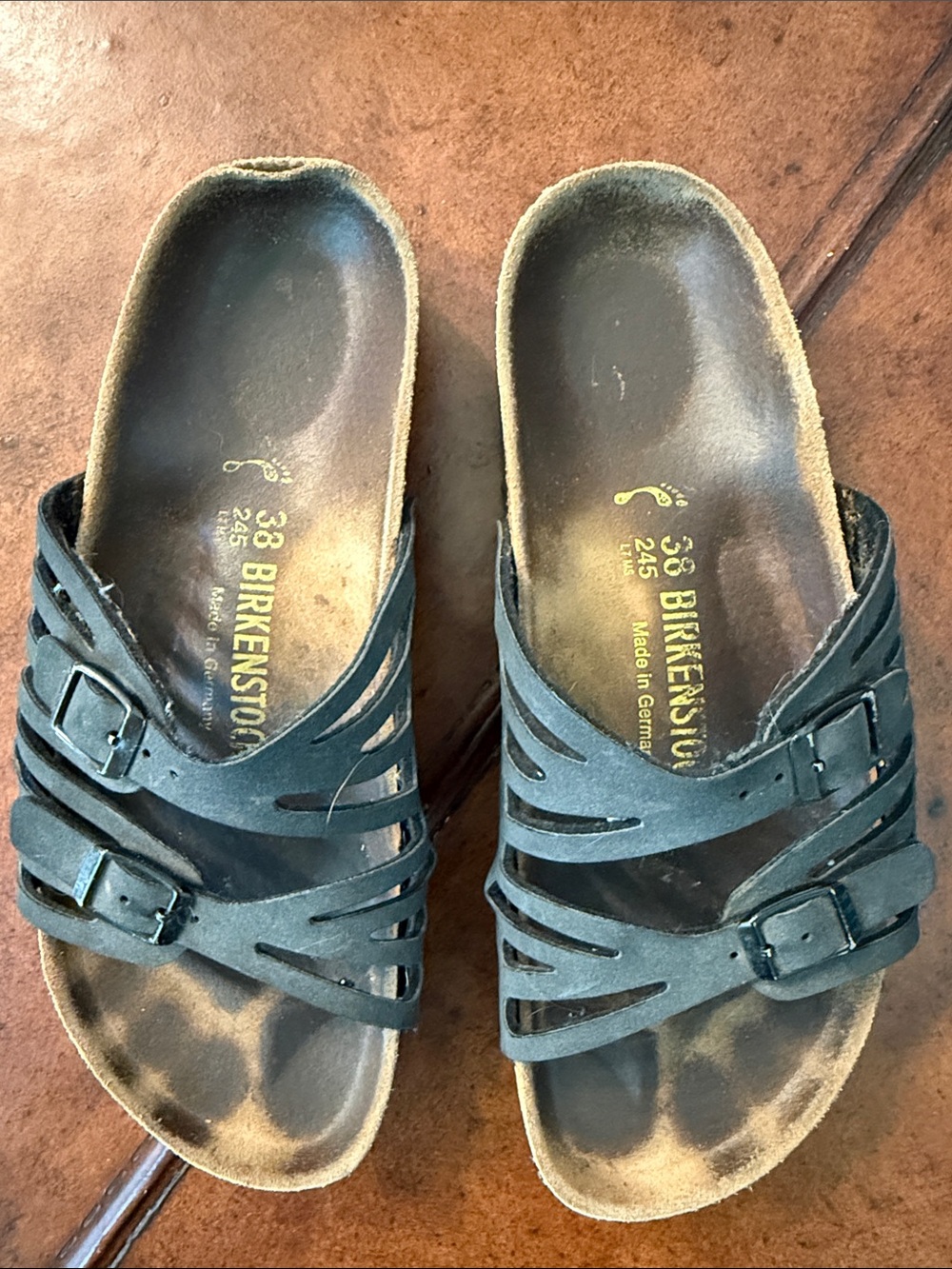 Birkenstock Black Multi-Strap Adjustable Slide Sandals size 38